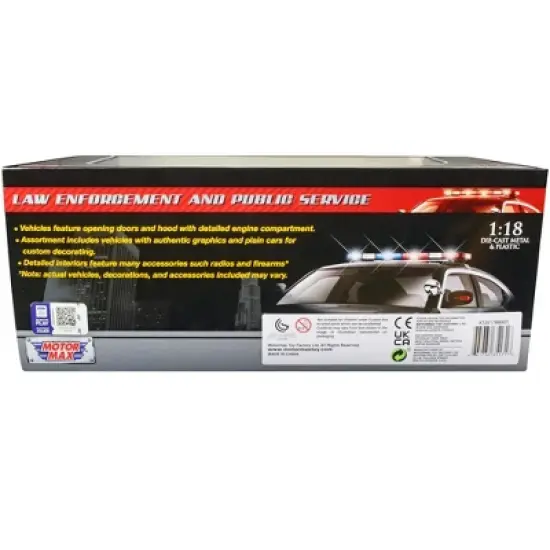 2001 Ford Crown Victoria Police Car Unmarked White "Custom Builder's Kit" Series 1/18 Diecast Model Car by Motormax image {1}