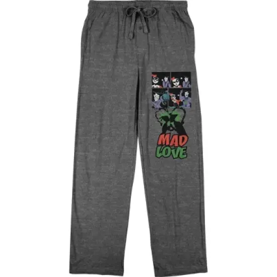 Batman Joker And Harley Mad Love Men's Graphite Heather Sleep Pajama Pants image {4}