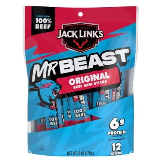 Jack Link's MrBeast Mini Beef Sticks Original - 6oz/12ct image {9}