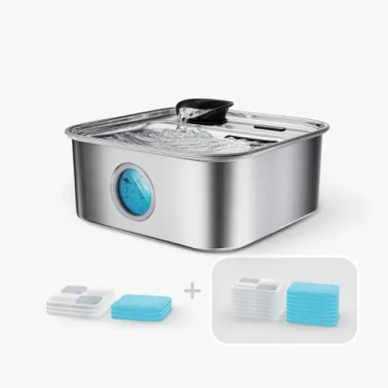 Oneisall PW07 Pet Automatic Water Fountain &ndash; 10L/2.6Gal, Multi-Filtration, LED, Ultra-Quiet (w/11 Filters) image {8}