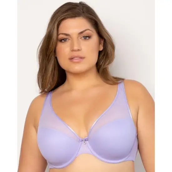 Curvy Couture Women's Sheer Mesh Plunge T-shirt Bra image {20}