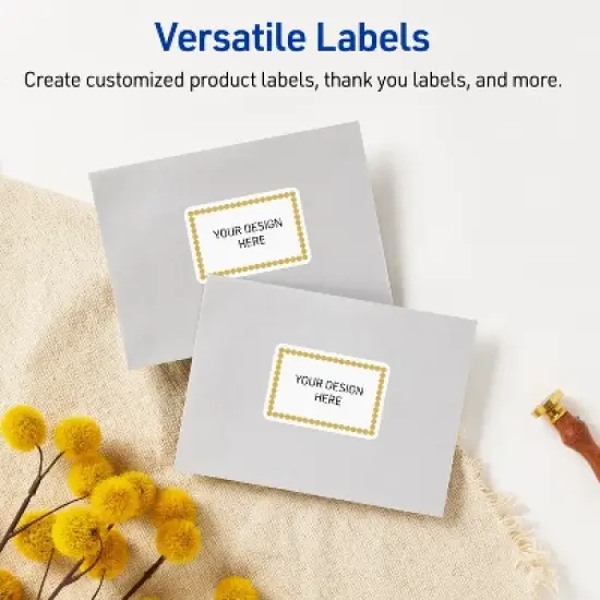 Avery Printable Rectangle Labels, Gold Beads, 2" x 3", Glossy White Rectangle Labels, Permanent, Laser/Inkjet, 80ct, Great for Product Labels image {7}