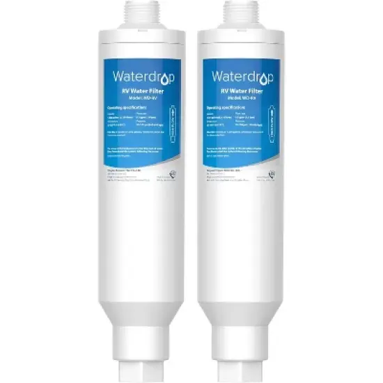 Waterdrop RV/Marine Water Filter, Camper Water Filter, NSF Certified, Garden Hose Filter, Greatly Reduces Chlorine, Bad Taste, Odor, 2 Pack image {9}