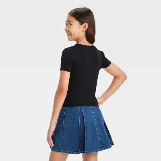 Girls' Short Sleeve Knit Sweater - art class&trade; image {1}