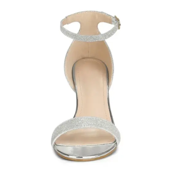 Perphy Women's Glitter Ankle Strap Stiletto Heels image {1}
