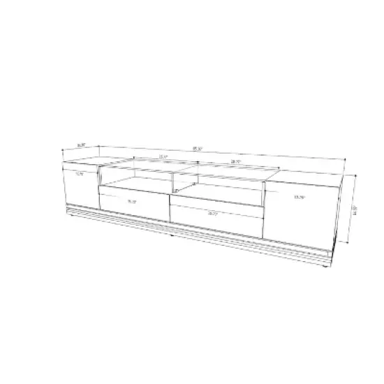 85.43" Vanderbilt TV Stand for TVs up to 70" Off White/Maple Cream - Manhattan Comfort image {7}