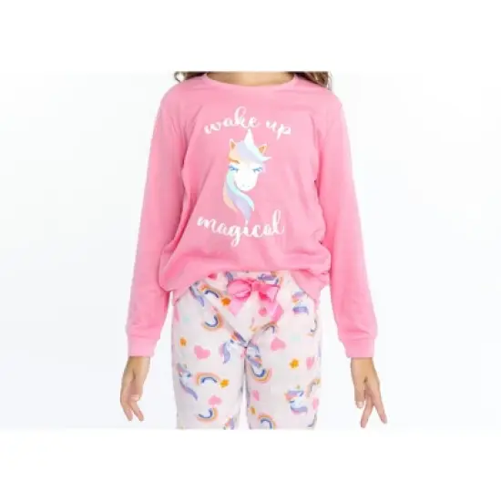 Sleep On It Girls Wake Up Magical Soft Fleece 2-Piece Pajama Sleep Set image {7}