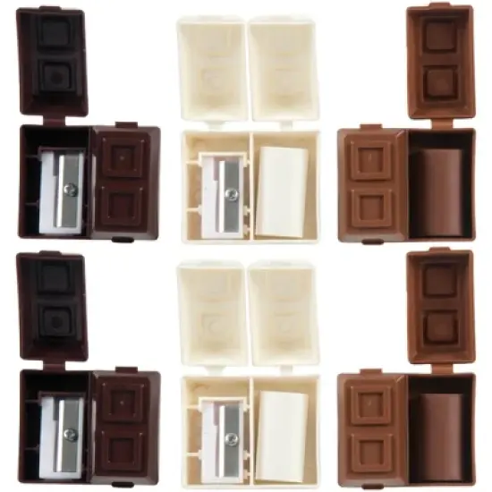 Sweet Sharpening & Scentsational Erasing (6 Pack) - Chocolate Bar Pencil Sharpeners with Scented Erasers image {2}