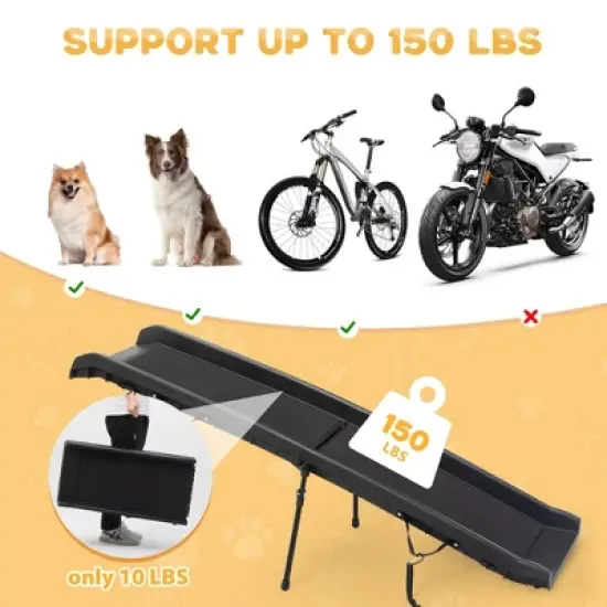 Sandinrayli Folding Portable Dog Ramp for Cars Trucks SUVs 61 in. L image {5}