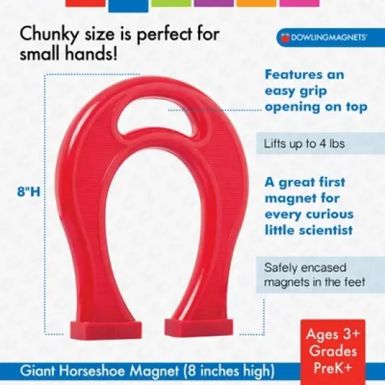 Dowling Magnets Giant Horseshoe Magnet, 8" image {1}