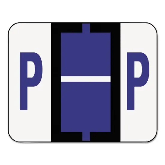 Smead A-Z Color-Coded Bar-Style End Tab Labels Letter P Violet 500/Roll 67086 image {5}