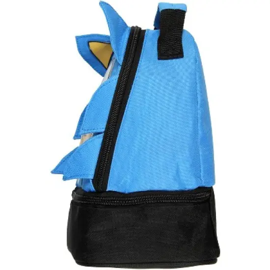 Sega Sonic the Hedgehog Lunch Bag Big Face Dual Compartment Lunch Box Kit Blue image {2}