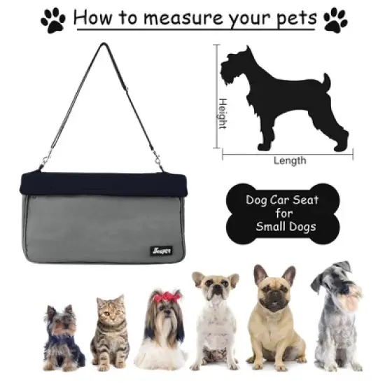 GOOPAWS Pet Travel Safety Booster Dog Car Seat with Seat Belt, 16'' image {1}