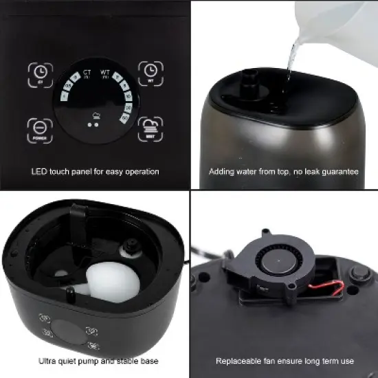 REPTI ZOO Digital Timing Reptile Fogger, Automatic Reptile Humidifier with Double Hose & 4L Reservoir, Large Reservoir Terrarium Humidifier image {3}