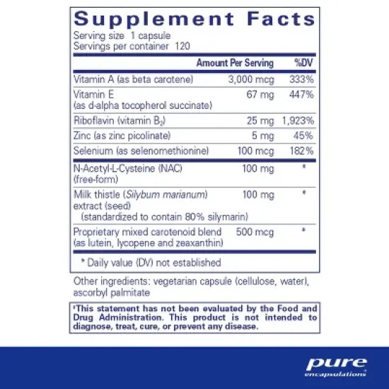 Pure Encapsulations AntiOxidant Formula - Broad Spectrum Antioxidant Support - 120 Capsules image {1}
