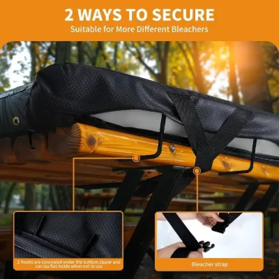 DoCred Heated Massage Stadium Seats, 6 Reclining Position Bleacher Seat with Back & Arm Support, 3 Levels of Heat&Massage image {4}