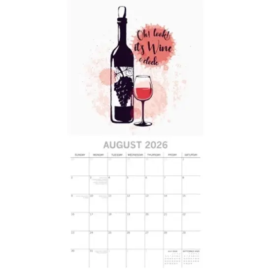 The Gifted Stationery 2026 Square Wall Calendar, Wine Signs, 16-Month Funny Theme with 180 Reminder Stickers (12x12 In) image {2}