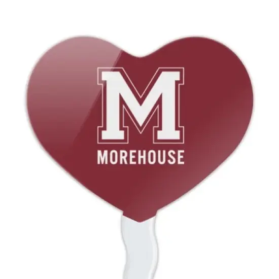 Morehouse College Primary Logo Heart Love Cupcake Picks Toppers Decoration Set of 6 image {1}