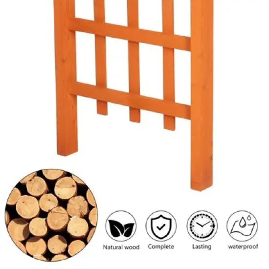 Karl Home 62.99'' W x 23.62'' D Teak Outdoor Solid Wood Arbor image {4}