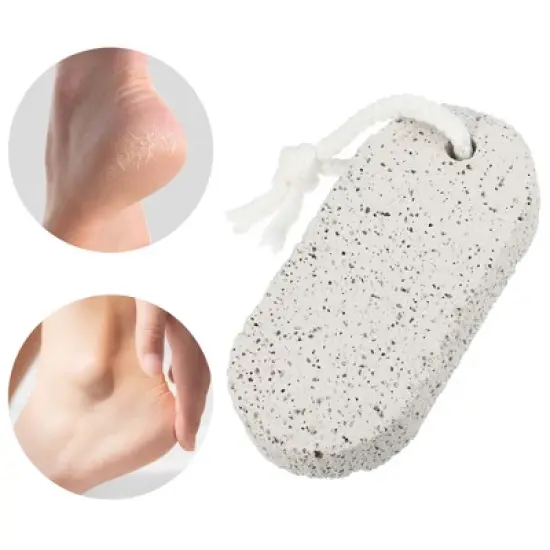Unique Bargains Fine and Coarse Double Sided Oval Exfoliating Scrub Stone Foot File Gray 2Pcs image {1}