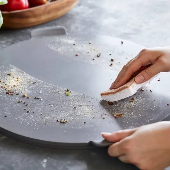 GreenPan Premiere Ovenware Ceramic Nonstick Round Pizza Baker 16.5" Gray: Cast Aluminum Pizza Pan for Oven image {6}