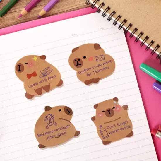 Wrapables Cute Capybara Sticky Notes (Set of 8) image {2}