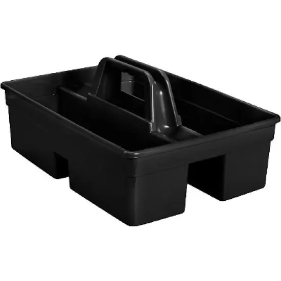 Rubbermaid Commercial Executive Carry Caddy 2-Compartment Plastic 10 3/4"W x 6 1/2"H Black 1880994 image {1}