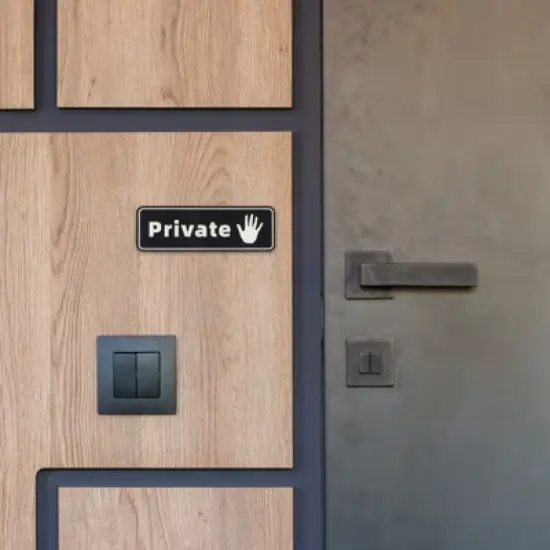 Unique Bargains Acrylic Self-Adhesive Office Business Private Door Sign image {4}