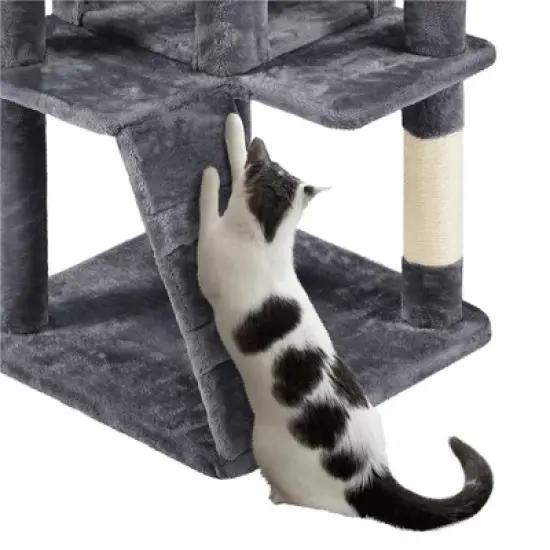 Yaheetech 70"H Cat Tree with 2 Condos for Kittens Small Cats image {8}