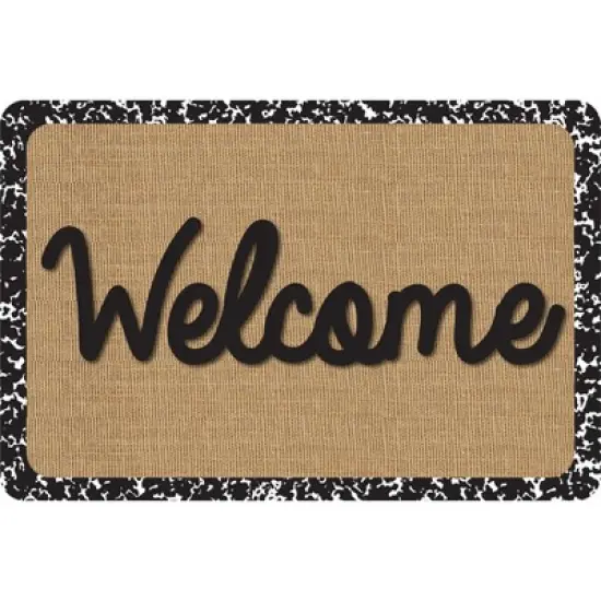 Ashley Productions&reg; The Original Fun Mat&trade;, Welcome Mat, 15.5" x 23.5", Burlap Composition Welcome image {1}