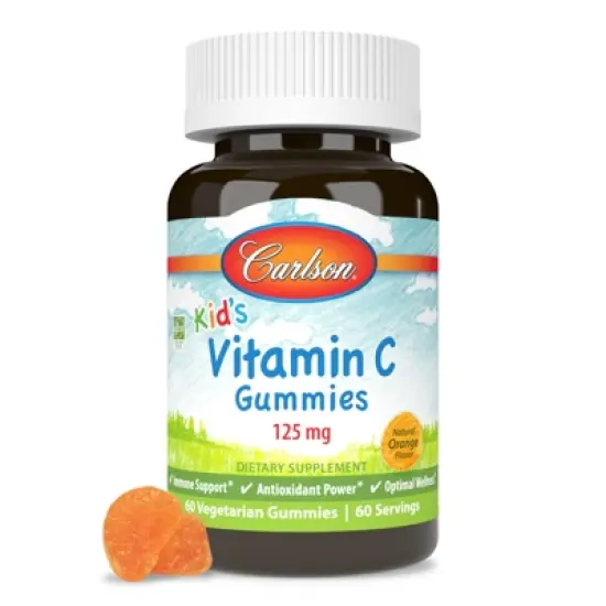 Carlson - Kid's Vitamin C Gummies, 125 mg, Immune Support, Orange image {3}
