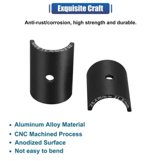 Unique Bargains Bike Handlebar Shim Handlebar Shim Spacer Stem Size Reduce Black 2 Pairs image {4}