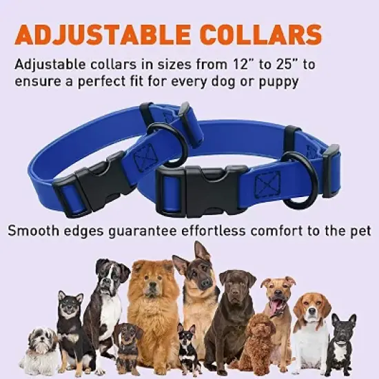 Dogline Biothane Waterproof Collar with QR Buckle Royal Blue image {5}