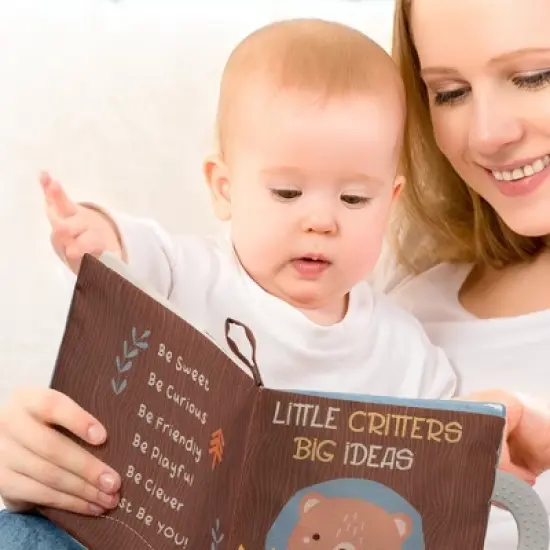 Lambs & Ivy Woodland/Forest Developmental Soft Book & Bear Plush Toy Gift Set image {5}