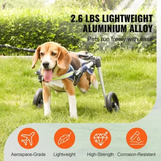 VEVOR 2 Wheels Dog Wheelchair for Back Legs, Pet Wheelchair Lightweight & Adjustable Assisting in Healing,  Dog Cart/Wheelchair (XS) image {2}
