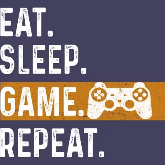 Women's Design By Humans Eat Sleep Game Repeat By MeowShop Racerback Tank Top image {1}