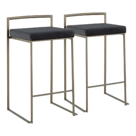 Set of 2 Fuji Industrial Stackable Counter Height Barstools - LumiSource image {8}
