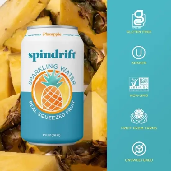 Spindrift Pineapple Sparkling Water - 8pk/12 fl oz Cans image {2}