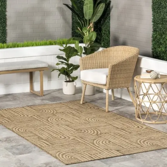 nuLOOM Lynne Abstract Maze Indoor/Outdoor Area Rug image {1}