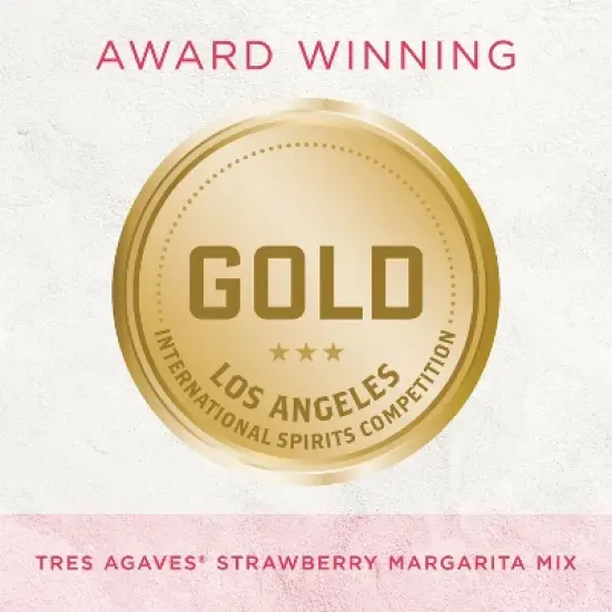 Tres Agaves Organic Strawberry Margarita Mix - 1L Bottle image {2}