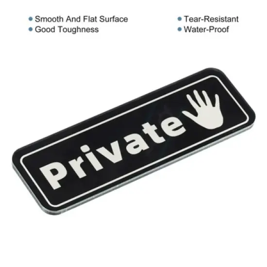 Unique Bargains Acrylic Self-Adhesive Decor Office Business Private Door Sign image {3}