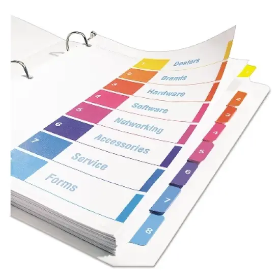 Avery Ready Index Customizable Table of Contents Multicolor Dividers 8-Tab Letter 11133 image {2}