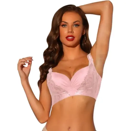 Allegra K Women's Push Up Wide Straps High Back Full Coverage Underwire Bra image {6}