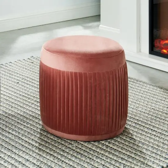 Darby Welt Trim Ottoman Pink - HOMES: Inside + Out image {1}