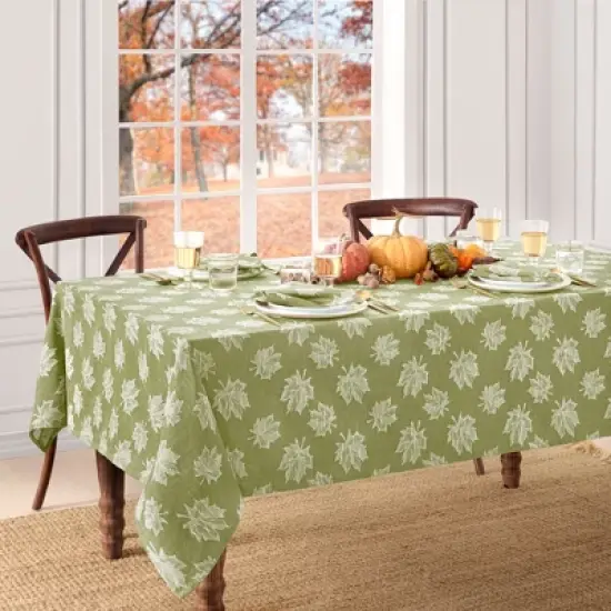 Falling Leaves Jacquard Tablecloth - Elrene Home Fashions image {3}