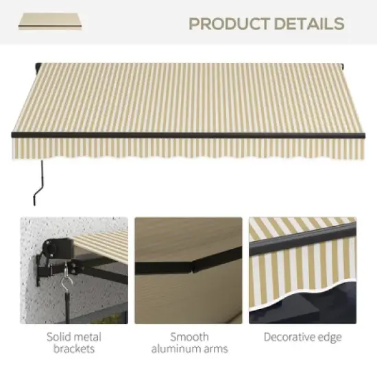 Outsunny Retractable Awning Sunshade Shelter with Manual Crank Handle image {4}