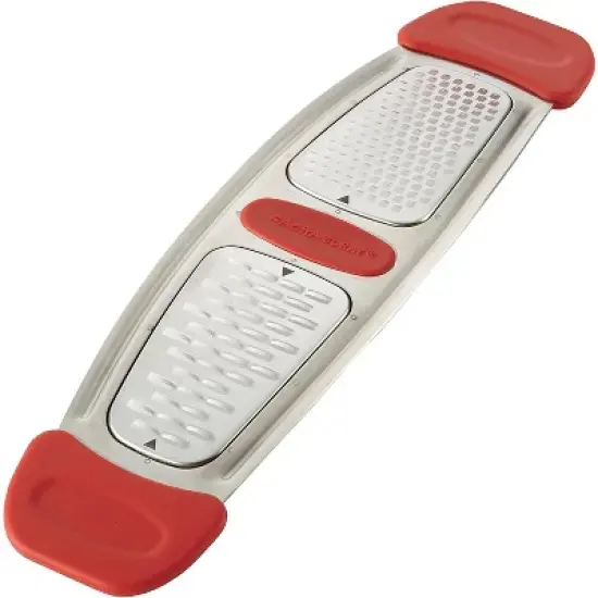 Rachael Ray Stainless Steel Multi-Grater with Silicone Handles, Red image {3}