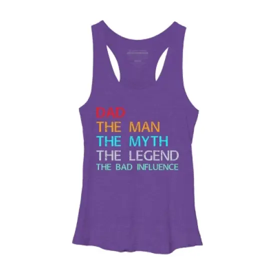 Women's Design By Humans Dad The Man, Myth, Legend, Bad Influence By shirtpublic Racerback Tank Top image {3}