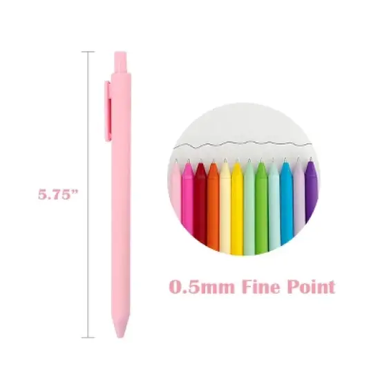 Wrapables Colorful Vibrant Retractable Ballpoint Pens for Home, Office, Stationery (Set of 12) image {1}