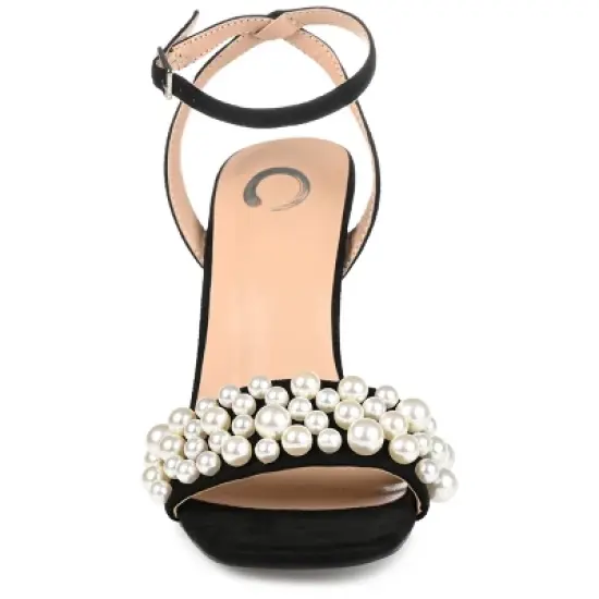 Journee Collection Womens Romey Buckle High Stiletto Open Toe Pumps image {5}